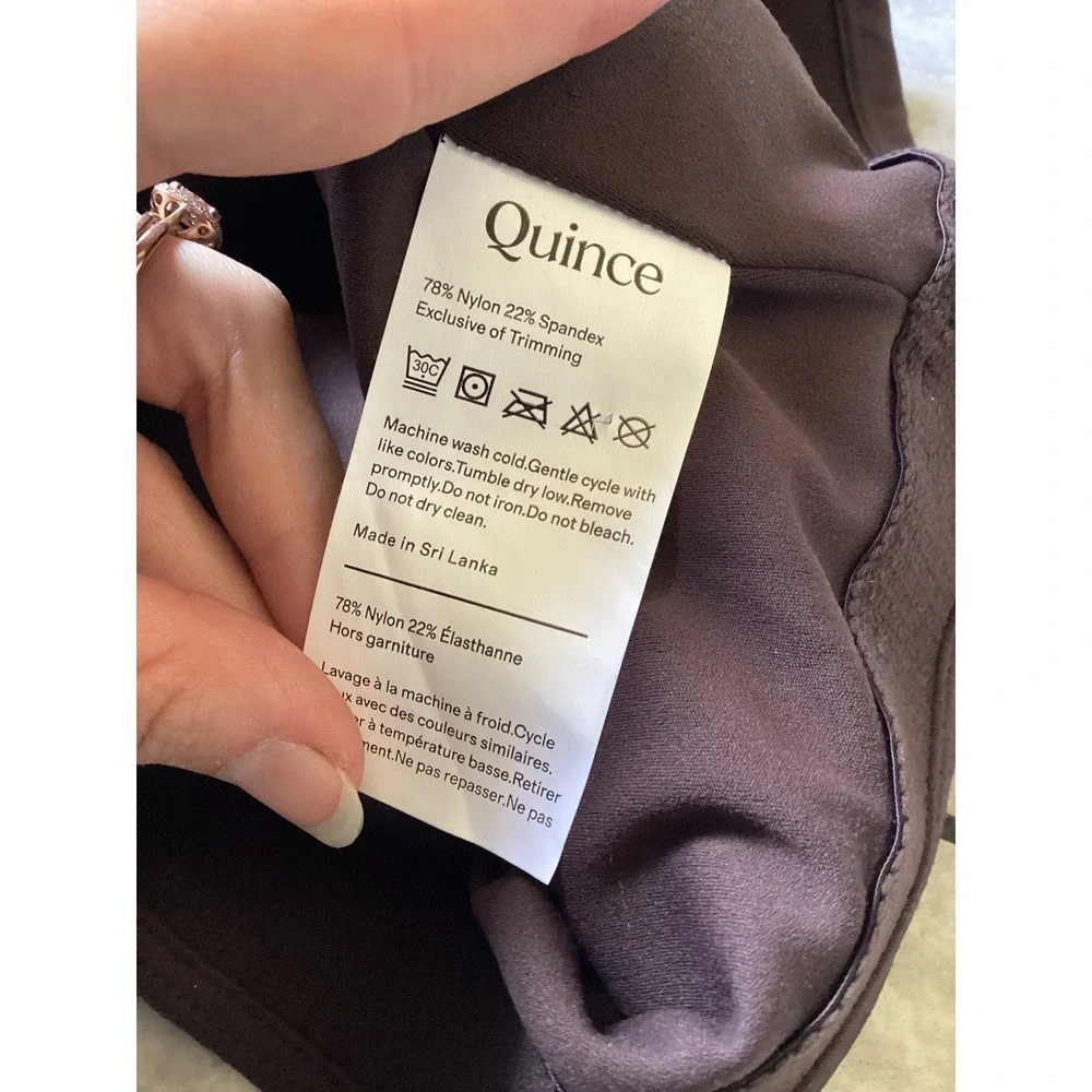 Quince Women Ultra-Soft Performance Racerback Sports Bra Espresso Brown S NWT